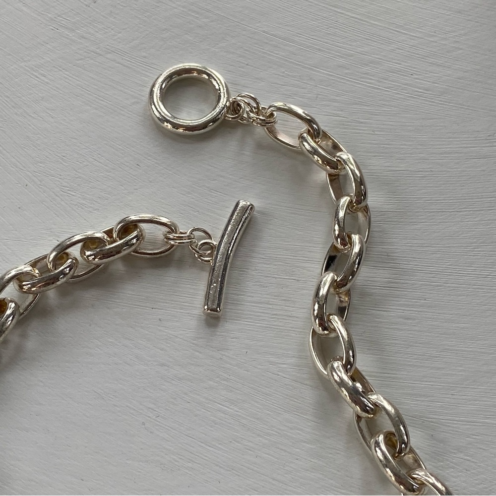 Silver Chain Link Necklace - Picture 3 of 12